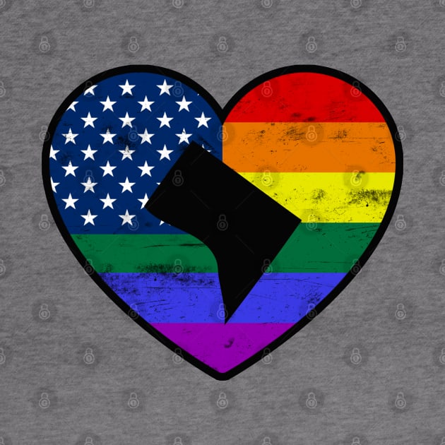 Washington D.C. United States Gay Pride Flag Heart by TextTees